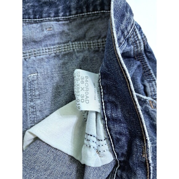 Wrangler Jeans Carpenter Men's 36x30 Blue Denim Pockets Pants Distressed - Picture 3 of 10